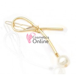 Clema pentru par metalica AGF020TT - Auriu cu Perla